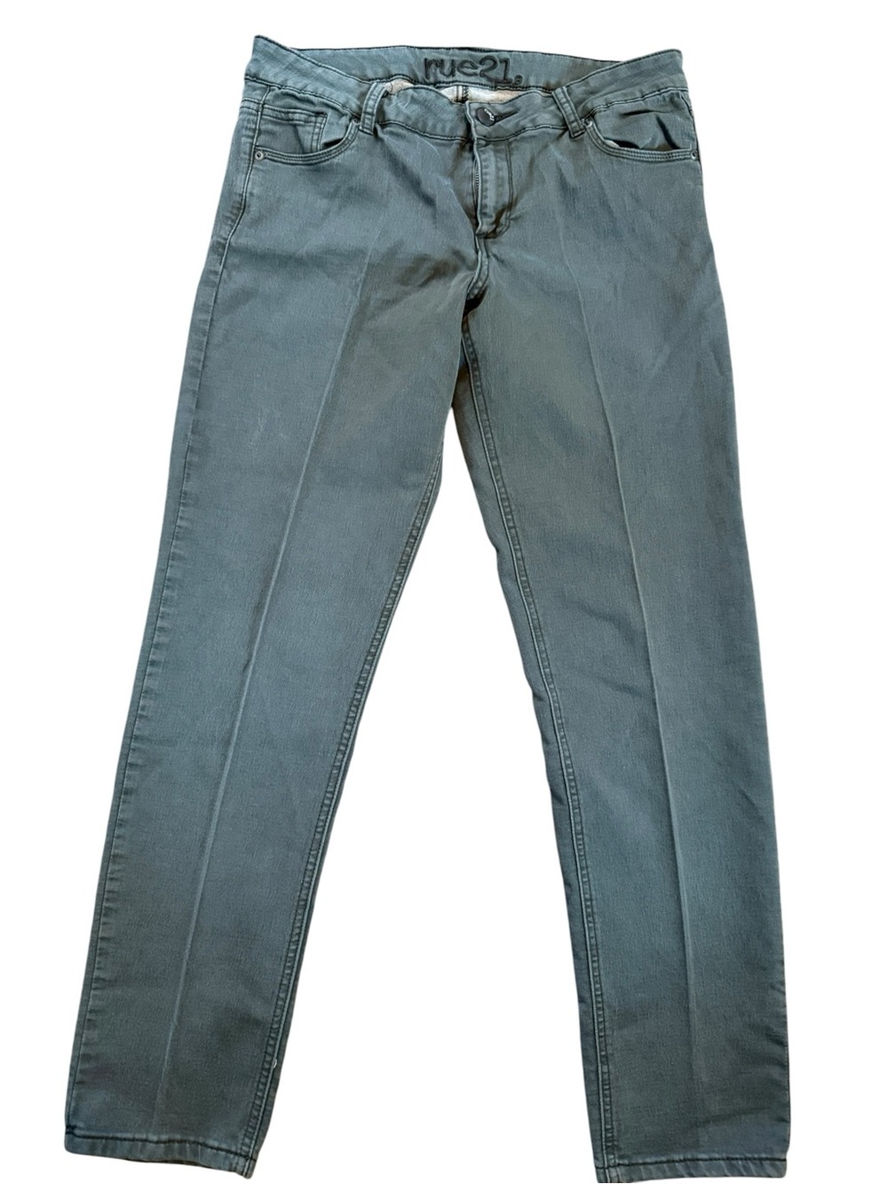 Juniors Rue21 Mid Rise Skinny Jeans in Slate Green Size 13/14R